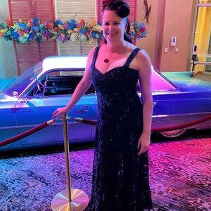 Beautiful Annabel sequin gown by Dress the Population.